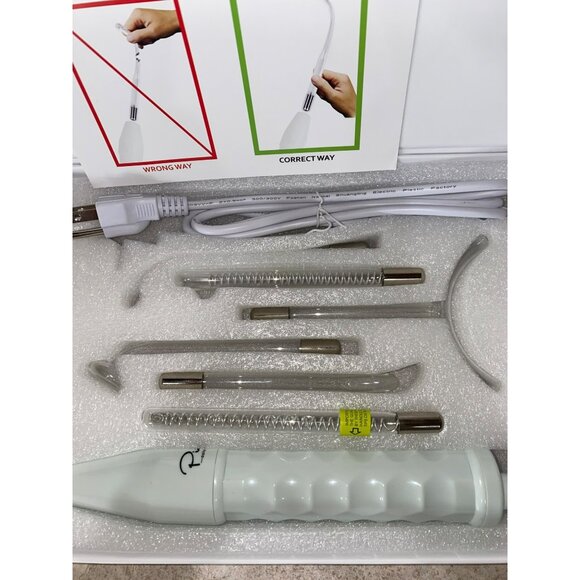 NuDerma Professional High Frequency Skin Therapy Wand Neon & Argon Applicator Pa - Picture 3 of 7